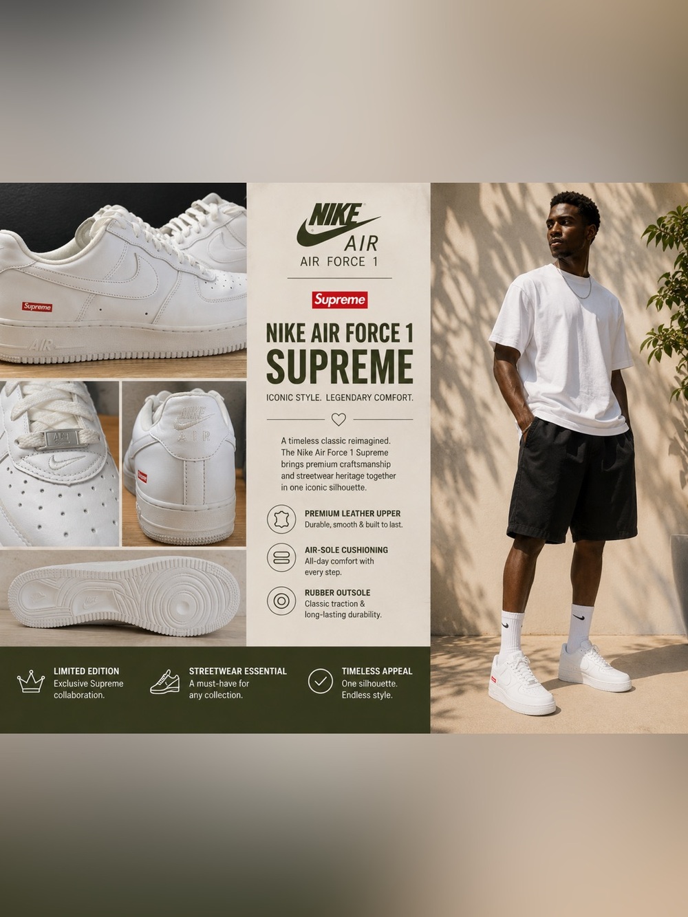 Nike Air Force 1 Supreme - White